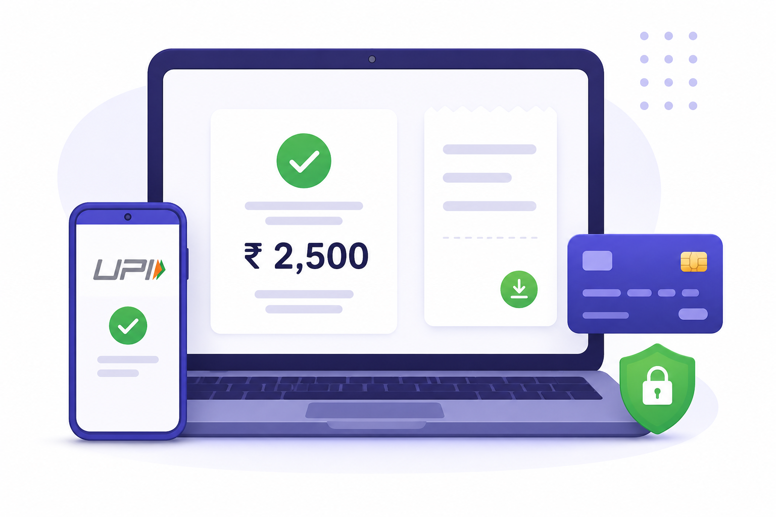 Online payment checkout screen for academy fees